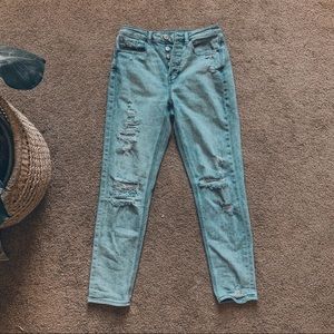 AE Distressed Mom Jeans